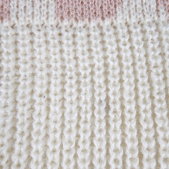 SO Turtleneck Knit Dress Sweater Ivory Pink Oversized Size M - Picture 14 of 15